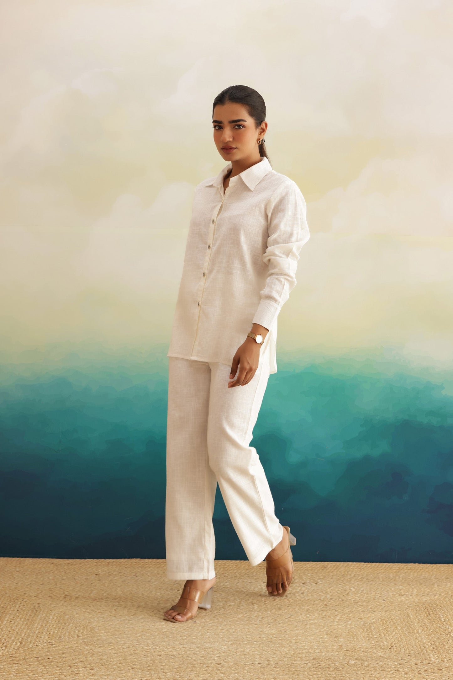 WHITE LINEN COORD SET