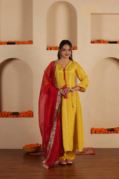 RASHA SILK KALIDAR SUIT SET