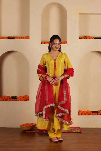 RASHA SILK KALIDAR SUIT SET