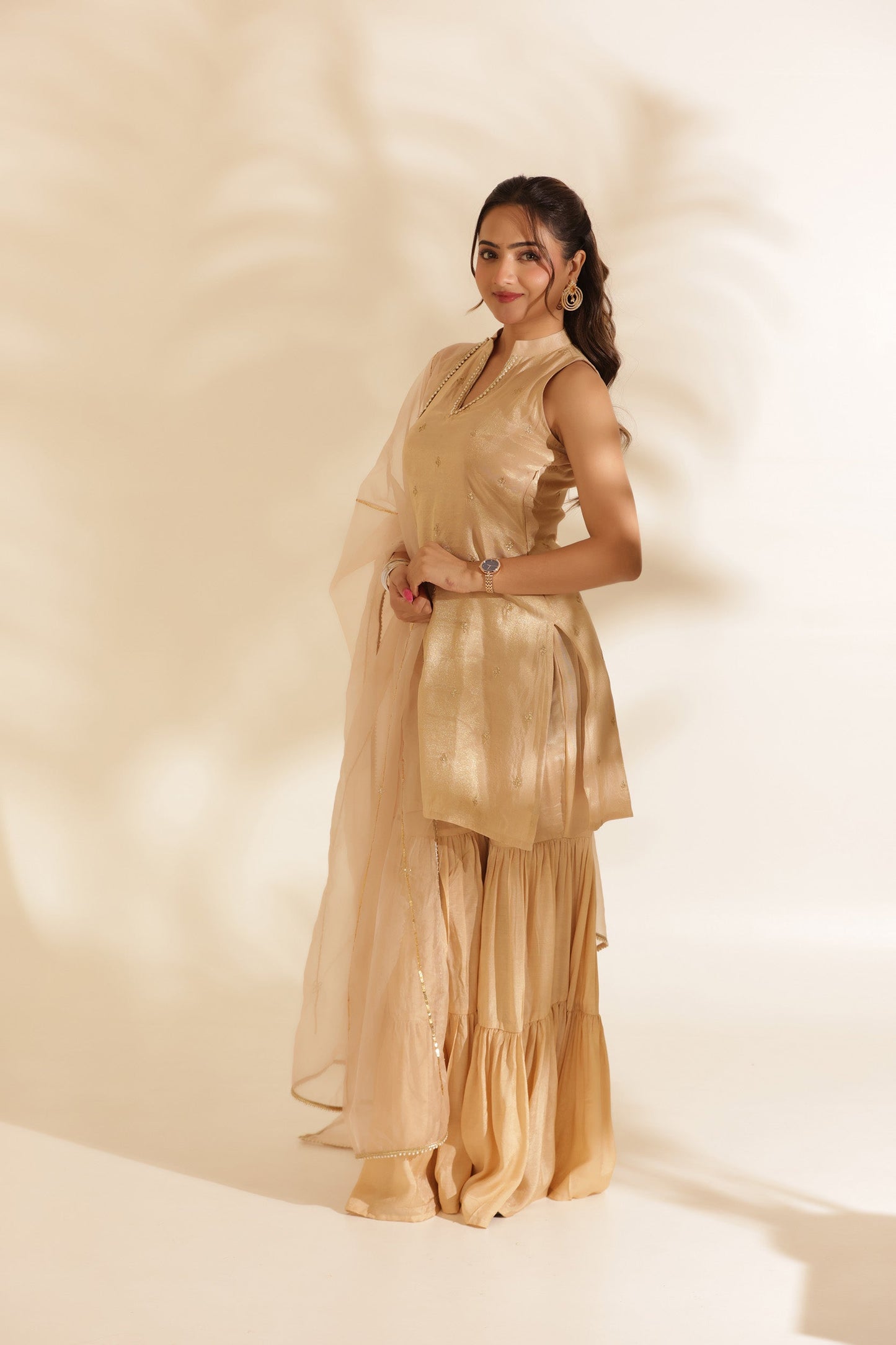 NOOR EMBROIDERED SILK SHARARA SET