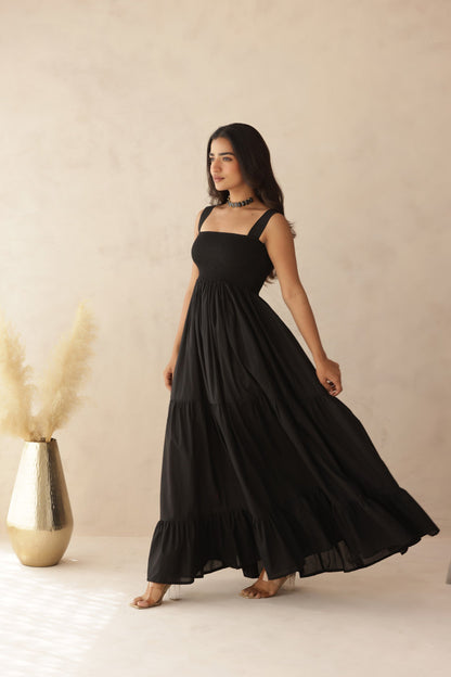 TIARA COTTON TIERED DRESS