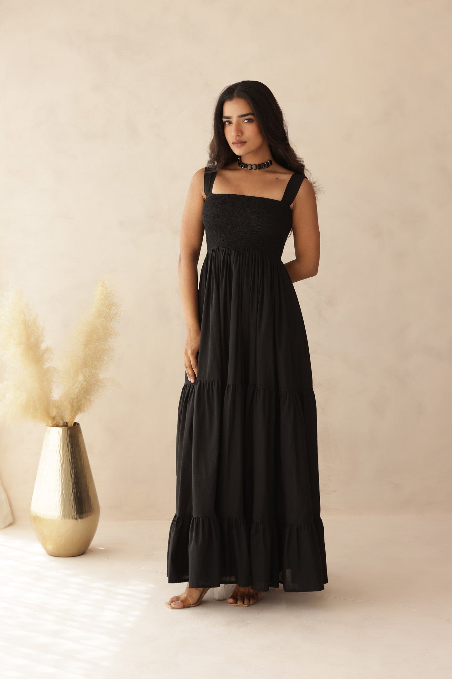 TIARA COTTON TIERED DRESS