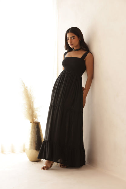 TIARA COTTON TIERED DRESS