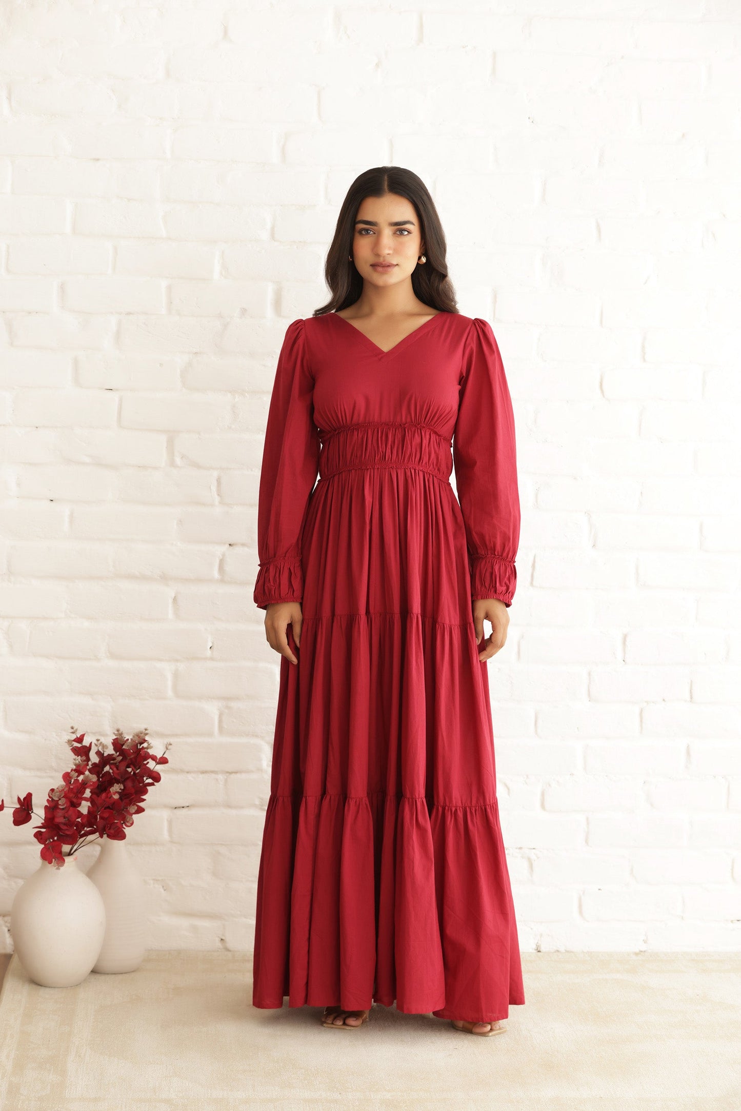 VALENTINE COTTON TIERED DRESS