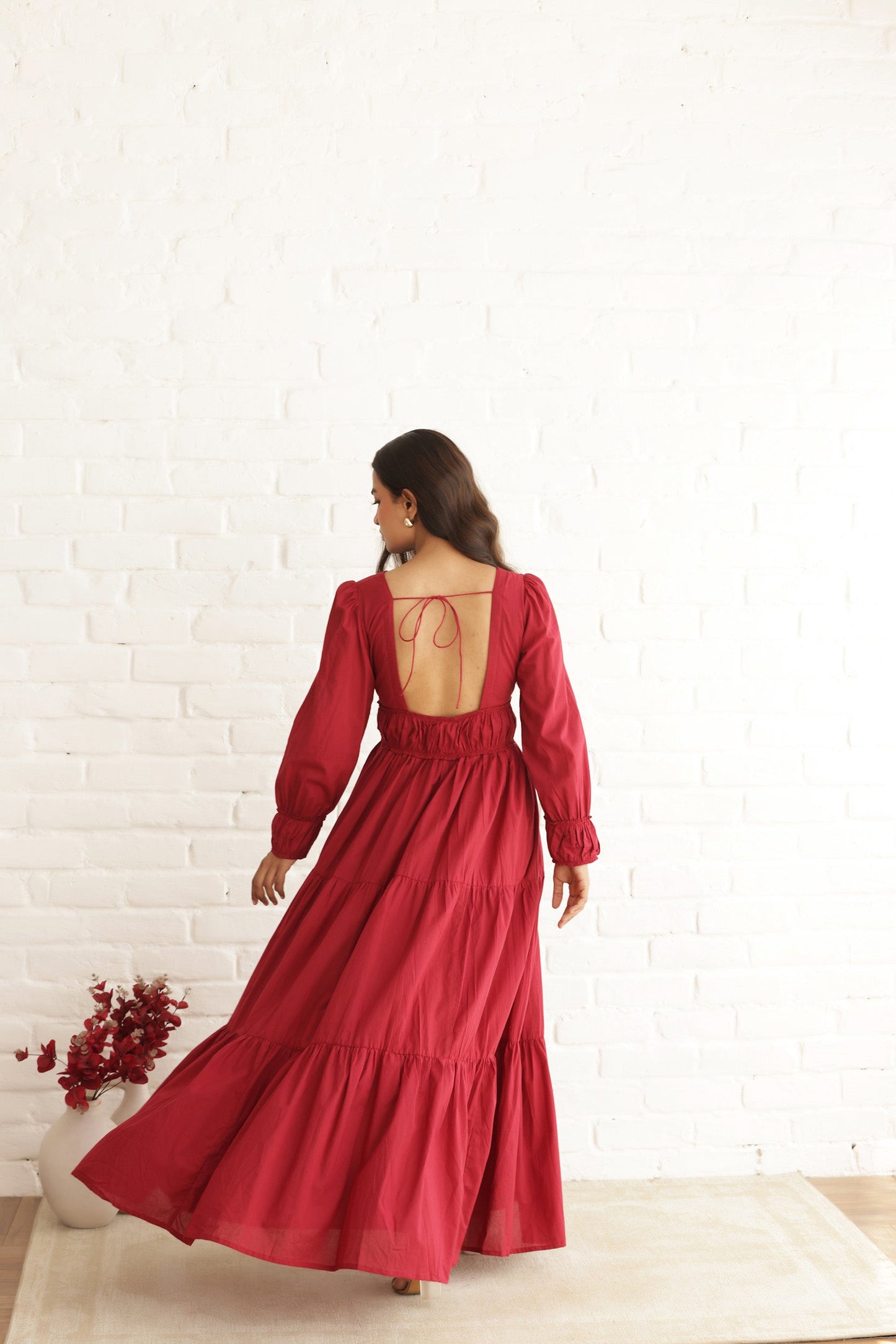 VALENTINE COTTON TIERED DRESS