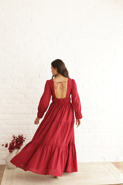 VALENTINE COTTON TIERED DRESS