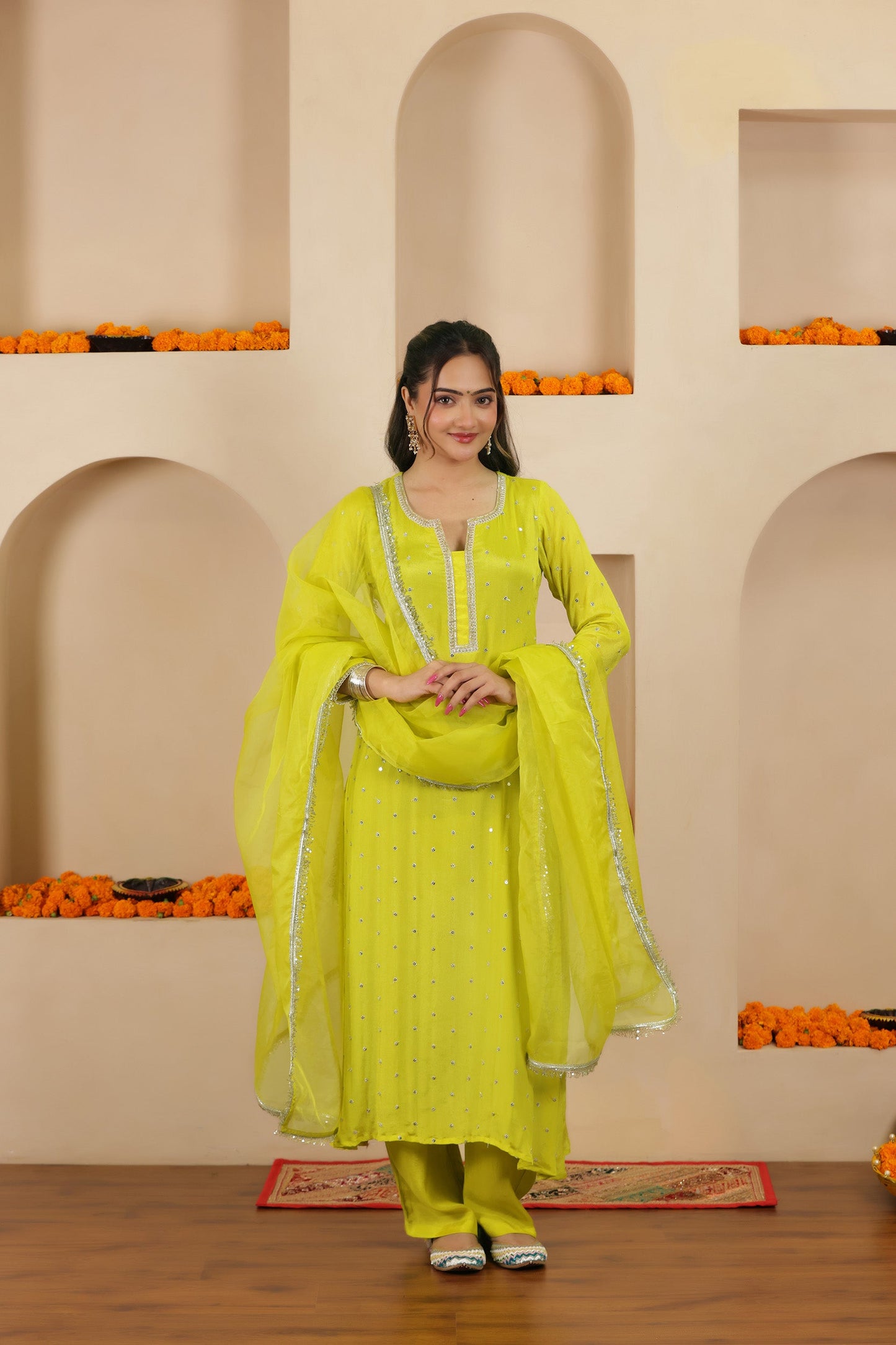 MALLIKA SEQUIN EMBROIDERY SUIT SET