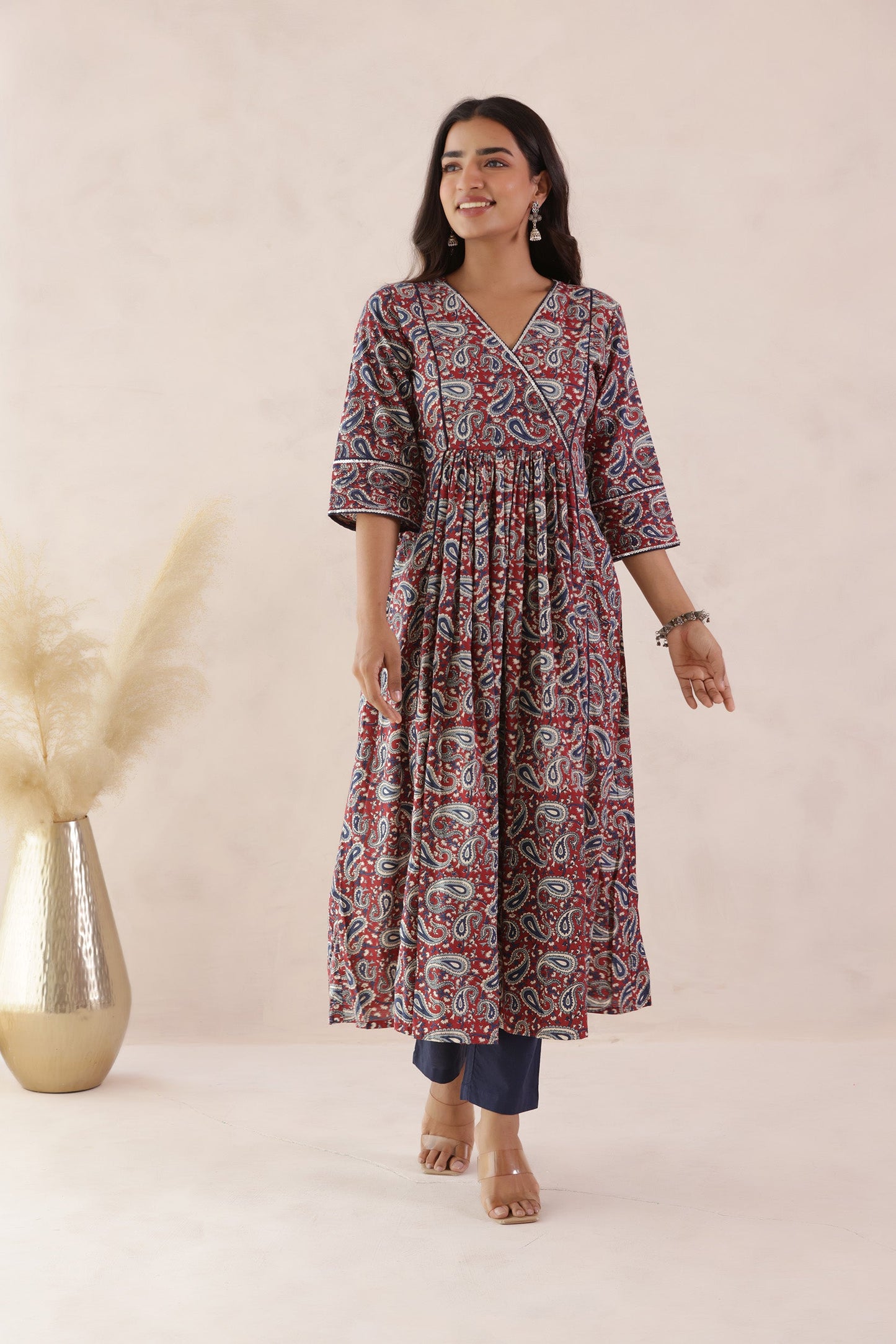 PAISLEY PRINT COTTON KURTI PANT SET
