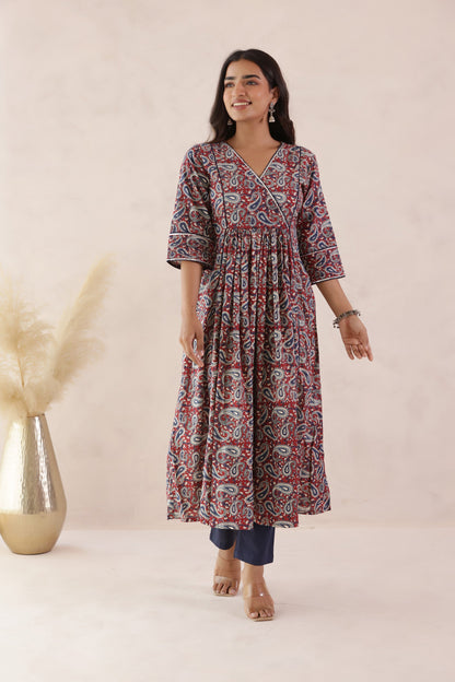 PAISLEY PRINT COTTON KURTI PANT SET