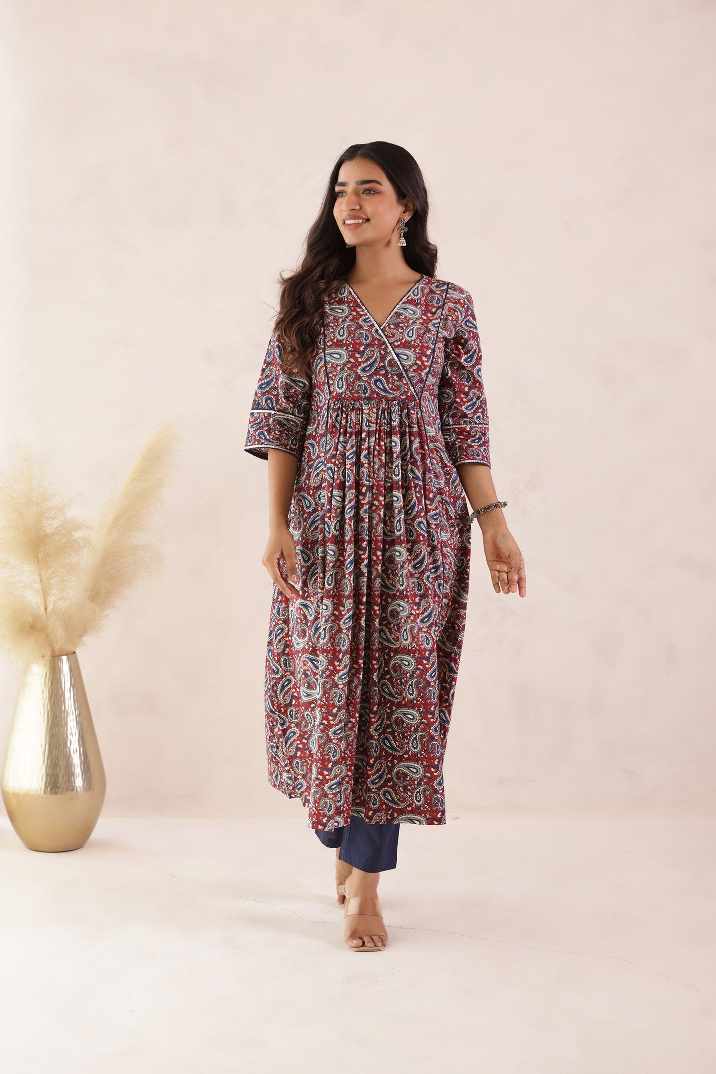 PAISLEY PRINT COTTON KURTI PANT SET