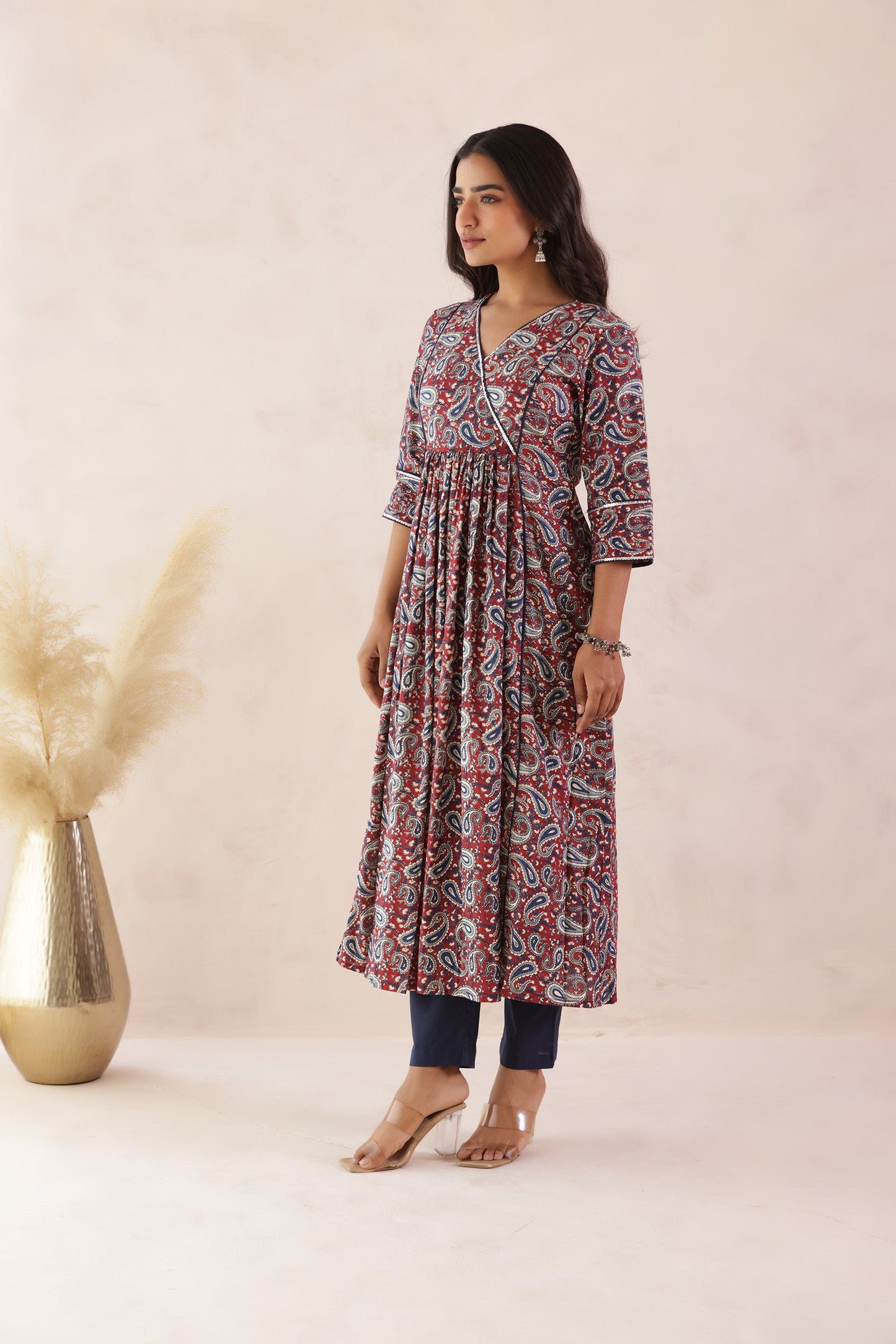 PAISLEY PRINT COTTON KURTI PANT SET