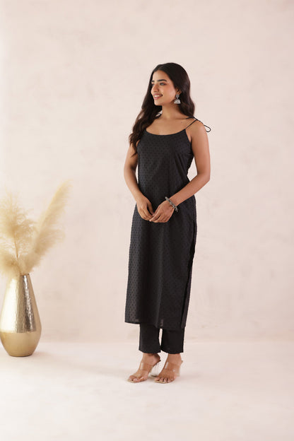 BLACK CASTLE KURTI PANT SET
