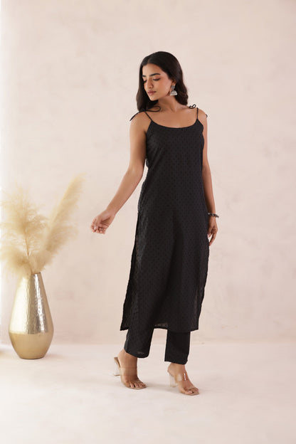 BLACK CASTLE KURTI PANT SET