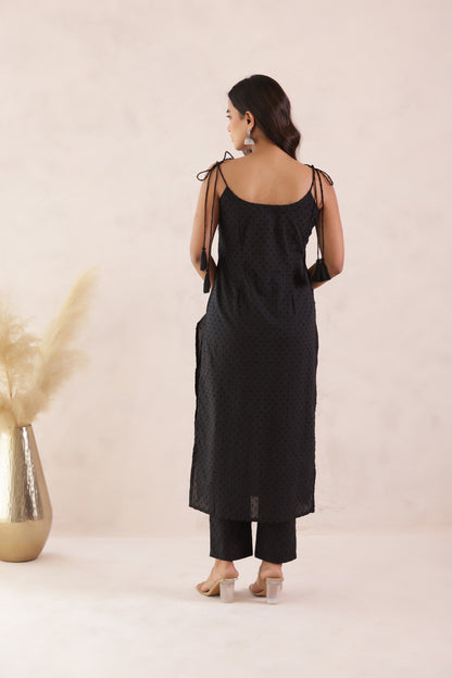 BLACK CASTLE KURTI PANT SET