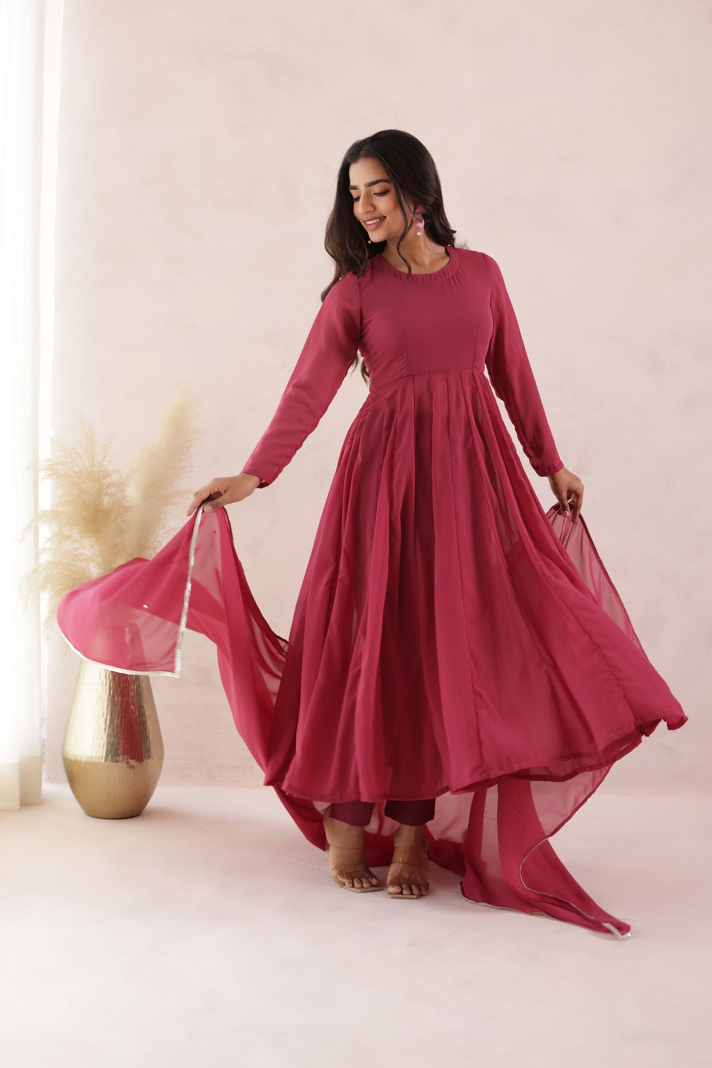 PEACH BLOSSOM ANARKALI SUIT SET