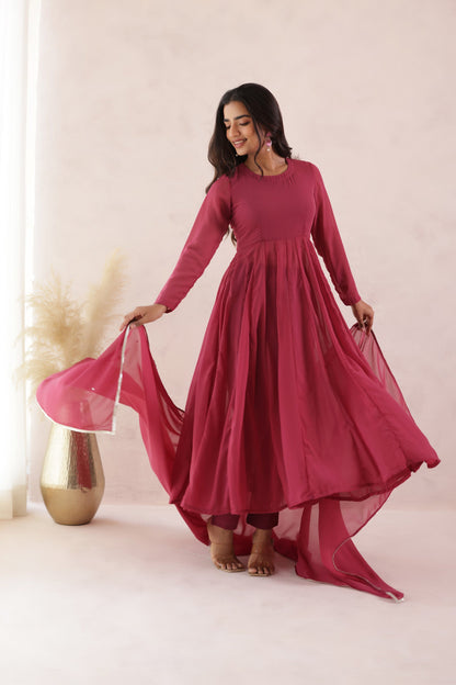 PEACH BLOSSOM ANARKALI SUIT SET