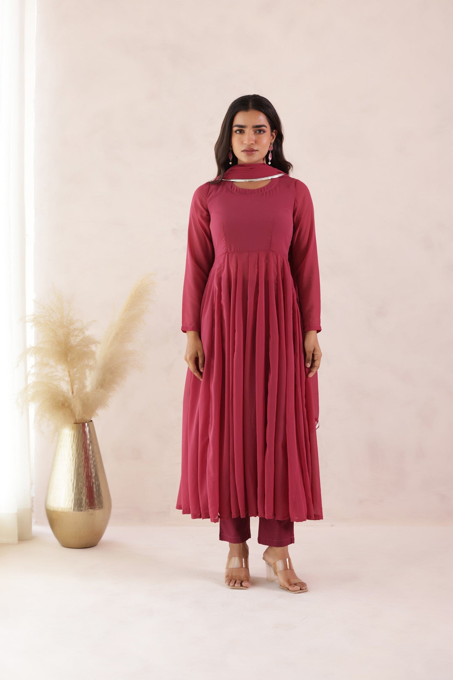 PEACH BLOSSOM ANARKALI SUIT SET