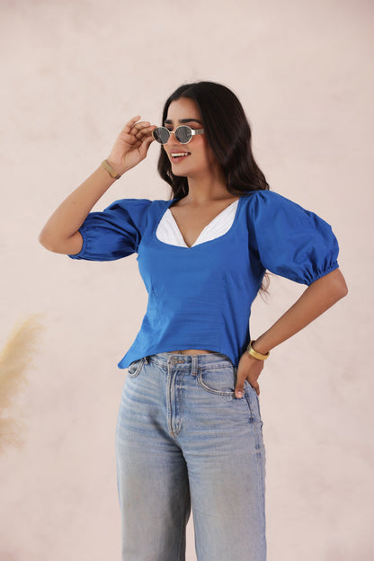 SAPPHIRE BLUE COTTON TOP