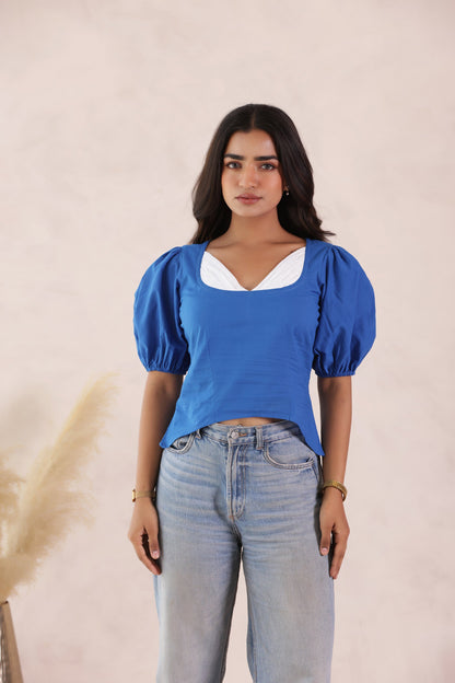 SAPPHIRE BLUE COTTON TOP