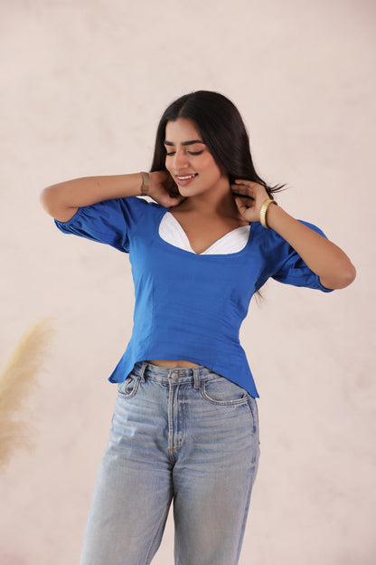 SAPPHIRE BLUE COTTON TOP