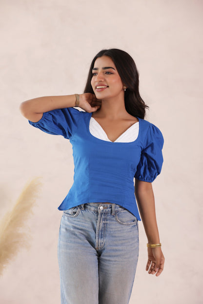 SAPPHIRE BLUE COTTON TOP