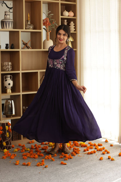 BERRYLUSH ZARI ANARKALI SUIT SET