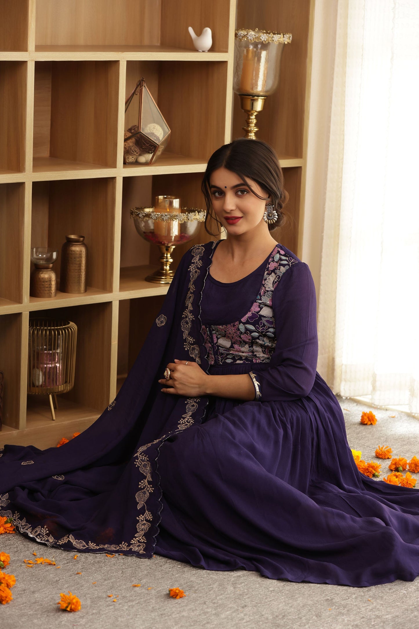 BERRYLUSH ZARI ANARKALI SUIT SET