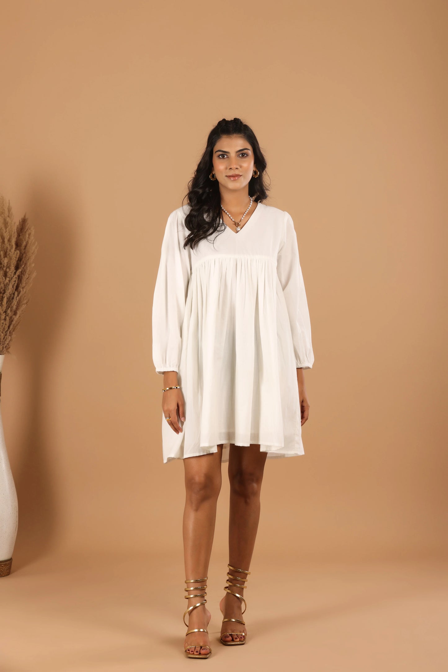 Pearl White Cotton Dress