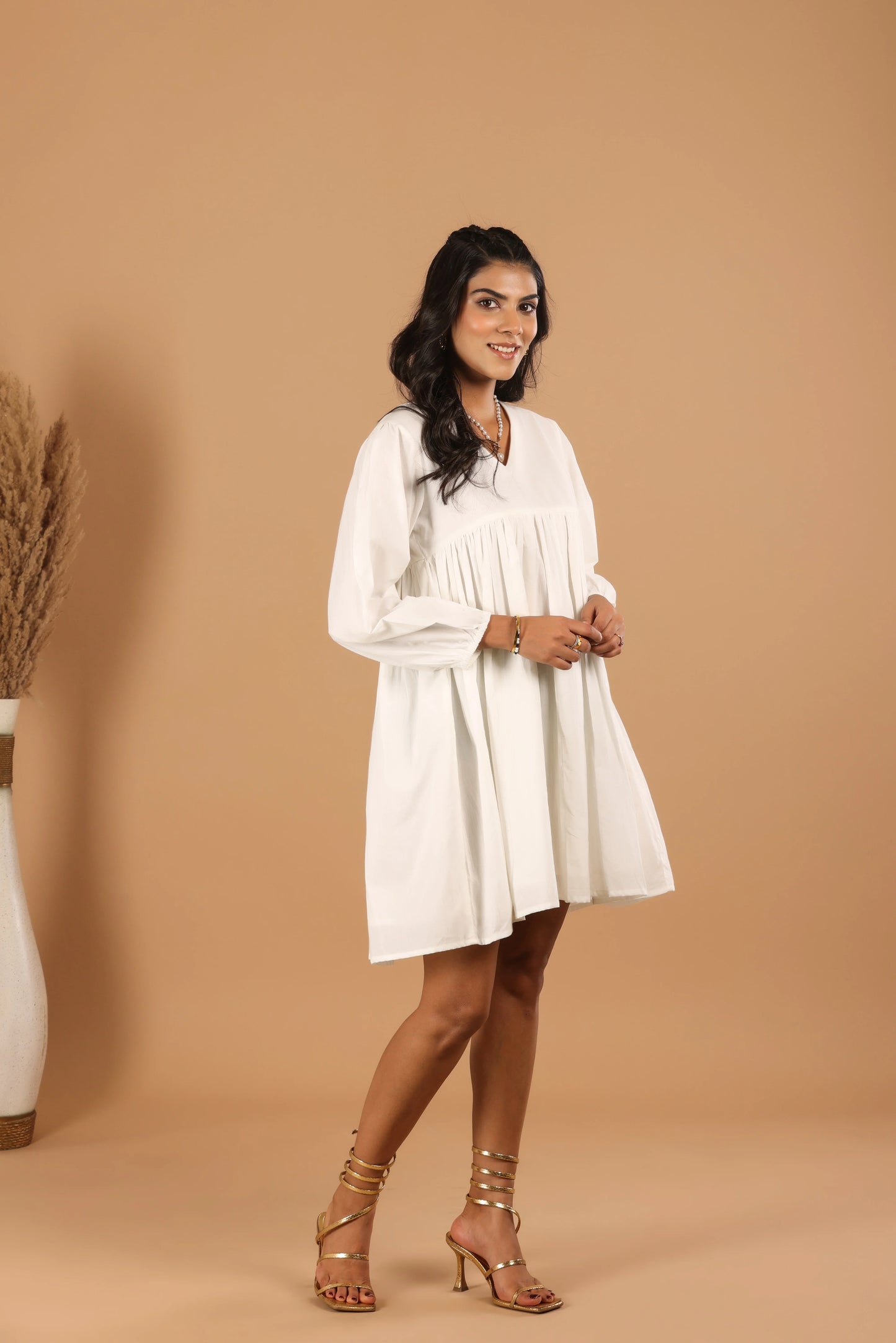 Pearl White Cotton Dress