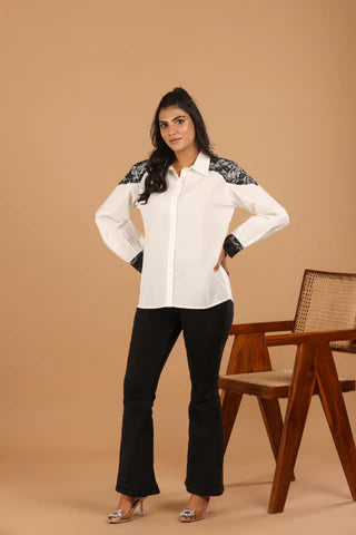 Lace Detail Cotton Shirt