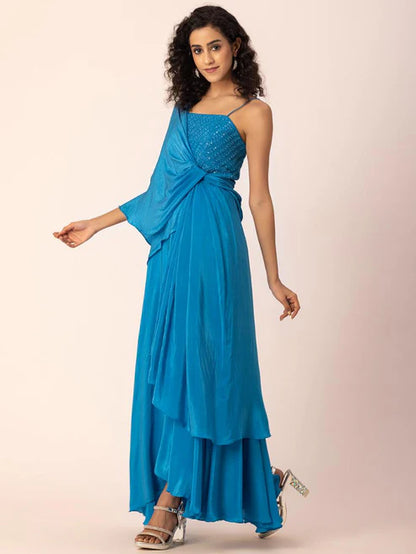 Aquamarine Drape Dress