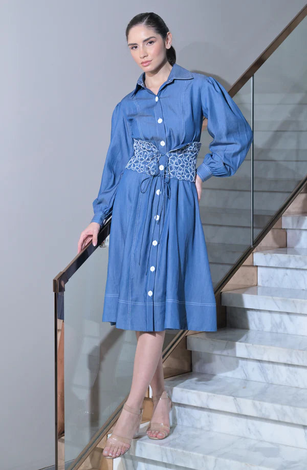 Blue Denim Shirt Dress