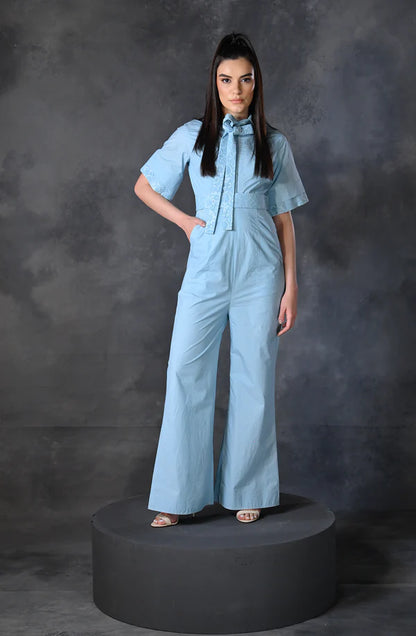 Blue Cotton Jumpsuit