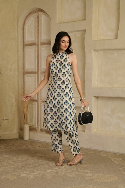 Poppy Play Halter Kurta Set (Set of 2)