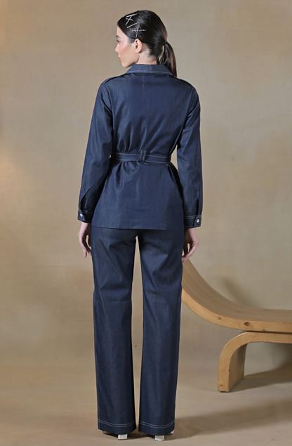 Blue Denim Floral Patch Set