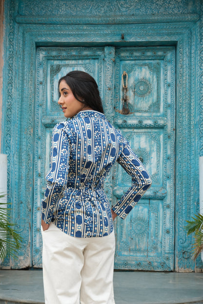 Indigo Corset Shirt
