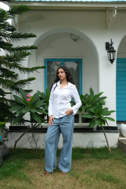 Poplin Corset Shirt (White)