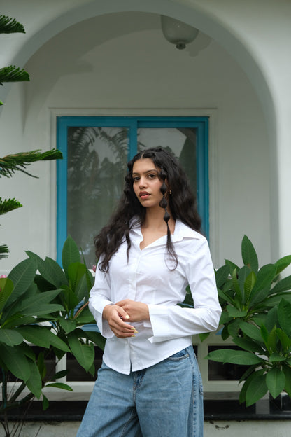 Poplin Corset Shirt (White)