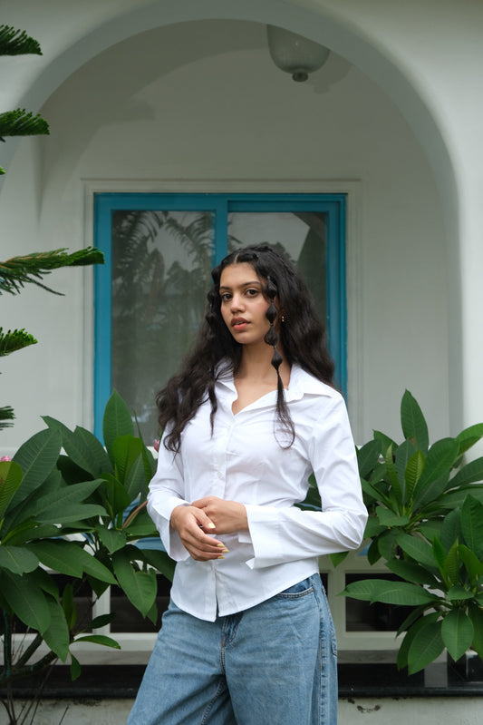 Poplin Corset Shirt (White)