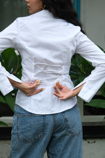 Poplin Corset Shirt (White)