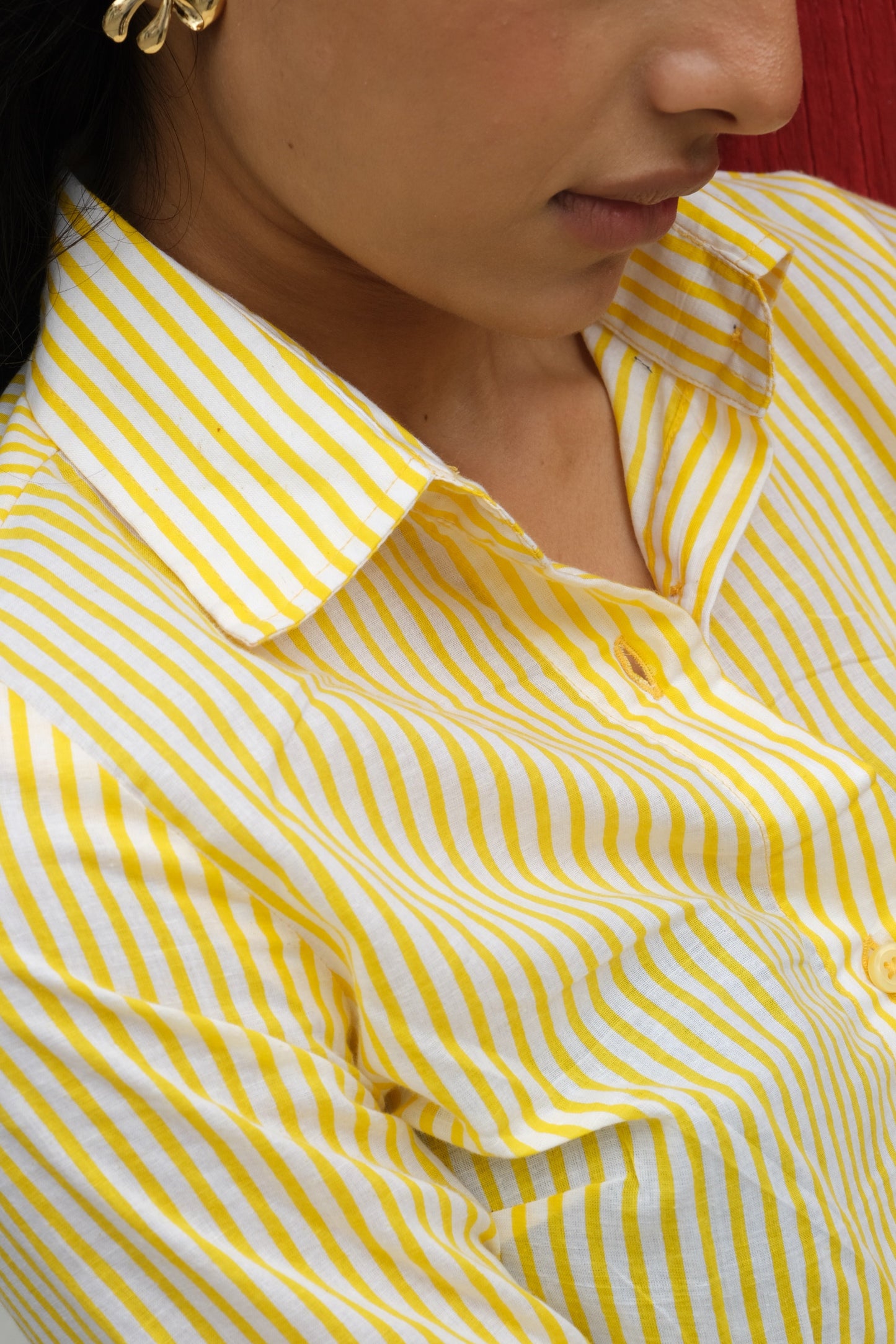 Striped Corset Shirt (Yellow)