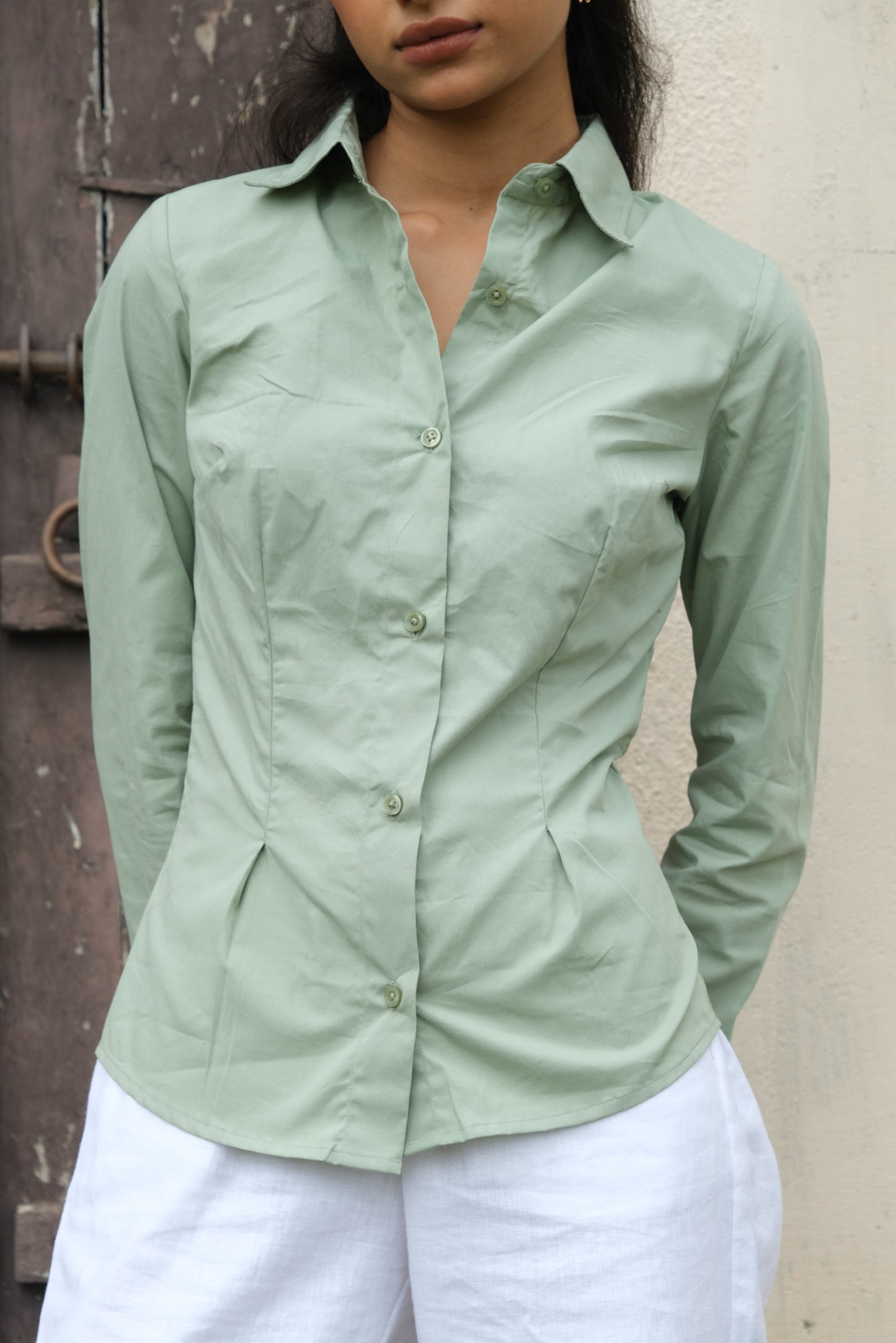 Poplin Corset Shirt (Mint)