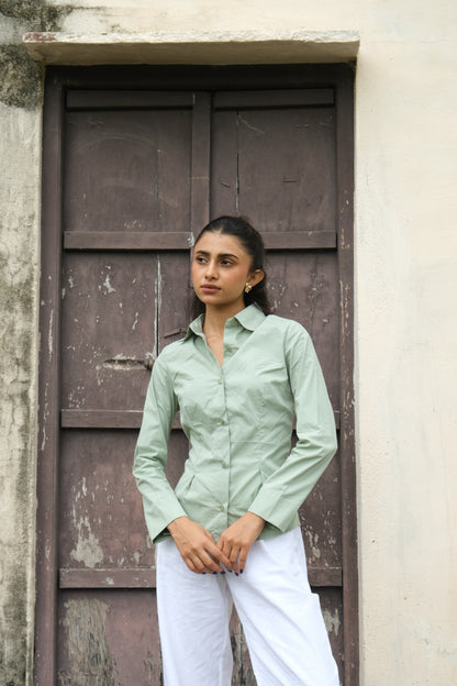 Poplin Corset Shirt (Mint)