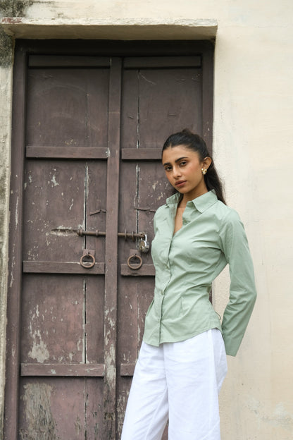 Poplin Corset Shirt (Mint)