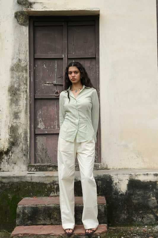 Striped Corset Shirt (Green)