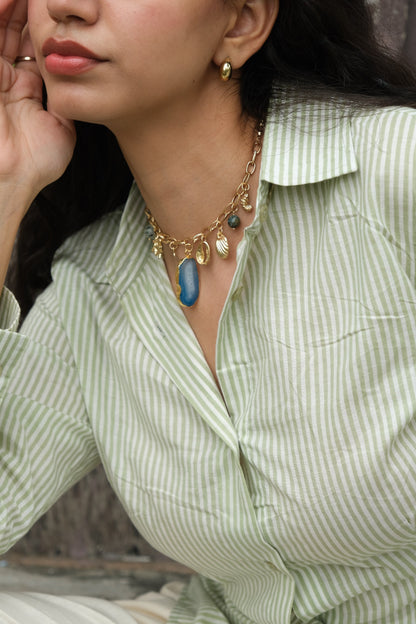 Striped Corset Shirt (Green)