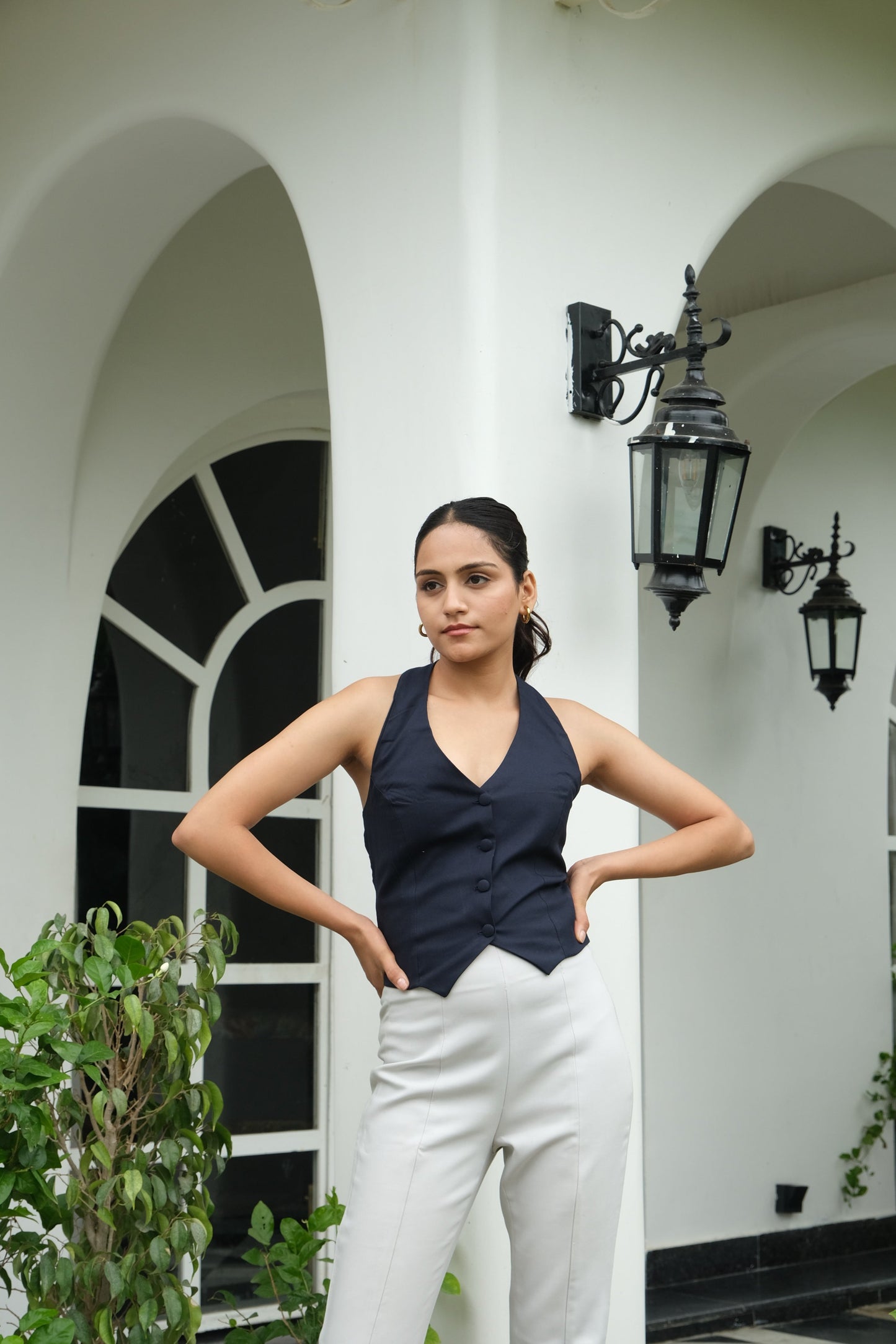 Halterneck WaistCoat (Navy)