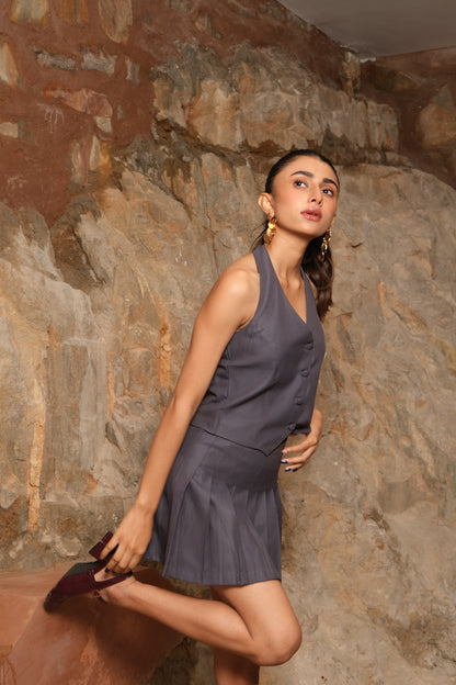 Halterneck WaistCoat (Grey)