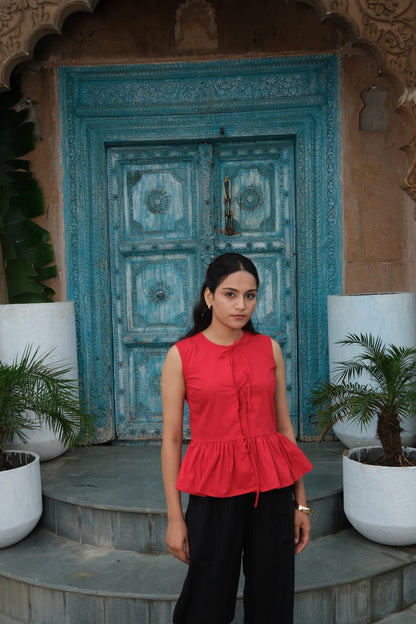 Tie-Up Vest Top (Red)