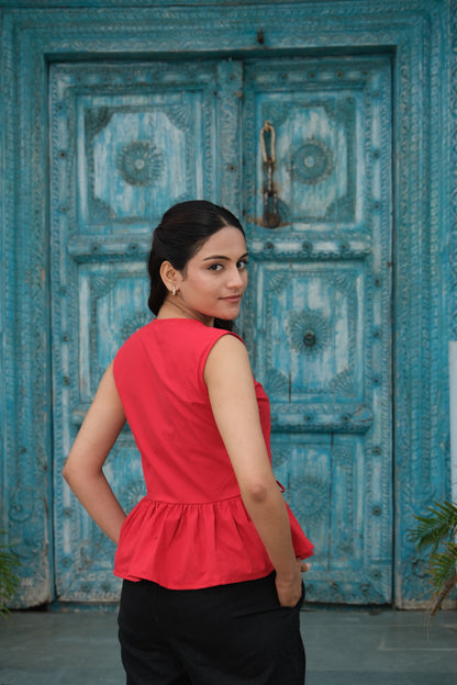 Tie-Up Vest Top (Red)